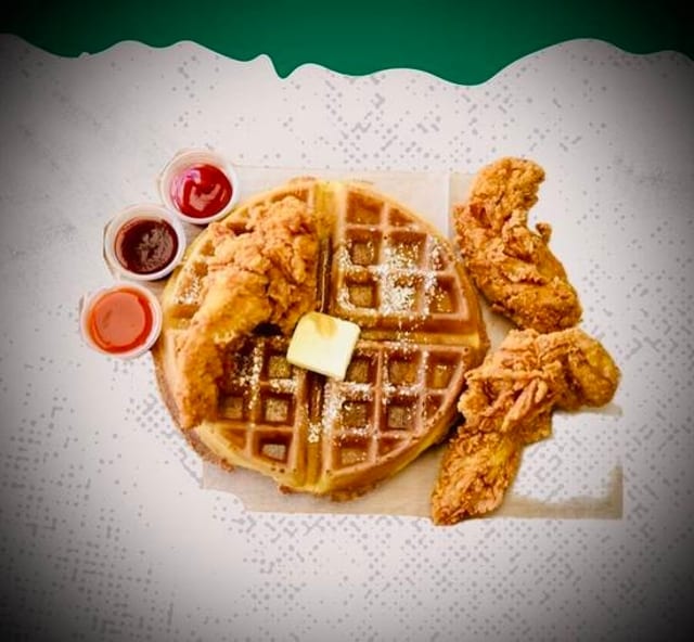 Waffle and Chicken Tenders.